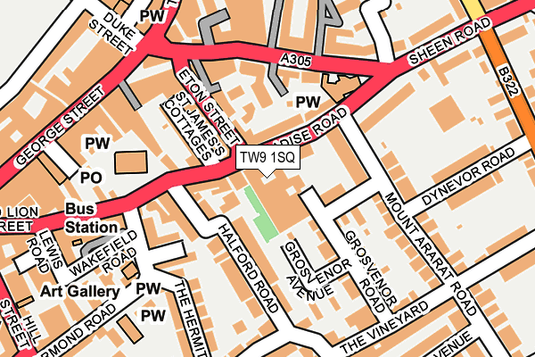 TW9 1SQ map - OS OpenMap – Local (Ordnance Survey)