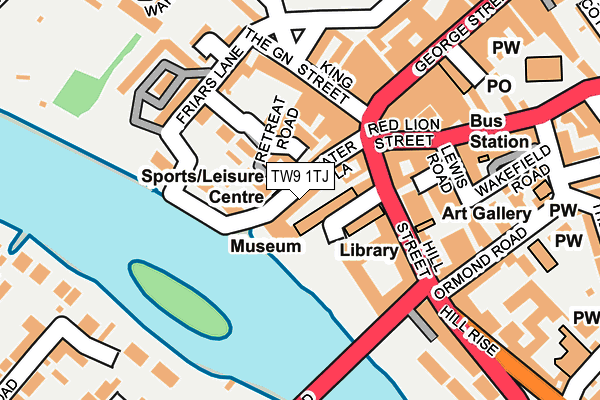 TW9 1TJ map - OS OpenMap – Local (Ordnance Survey)