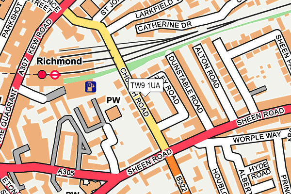 TW9 1UA map - OS OpenMap – Local (Ordnance Survey)