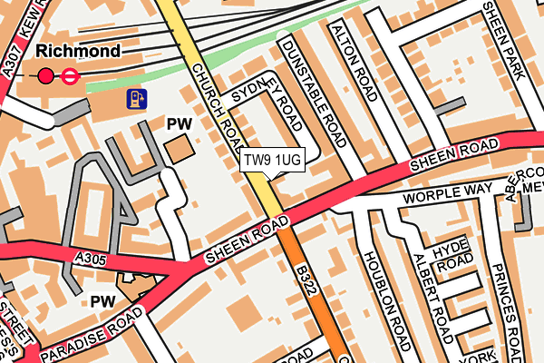 TW9 1UG map - OS OpenMap – Local (Ordnance Survey)