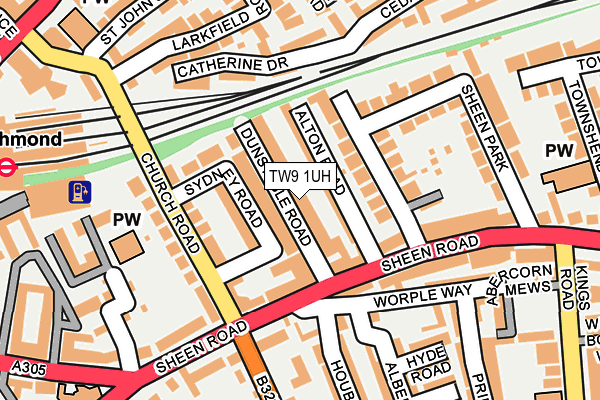TW9 1UH map - OS OpenMap – Local (Ordnance Survey)