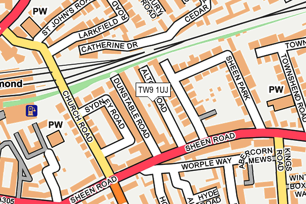 TW9 1UJ map - OS OpenMap – Local (Ordnance Survey)