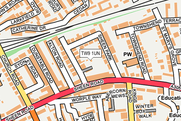 TW9 1UN map - OS OpenMap – Local (Ordnance Survey)