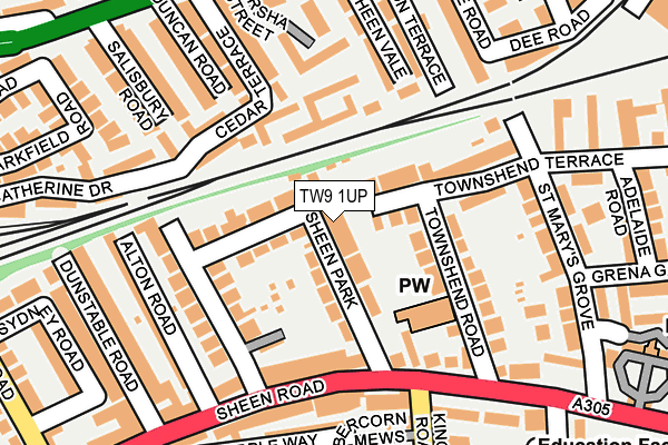TW9 1UP map - OS OpenMap – Local (Ordnance Survey)