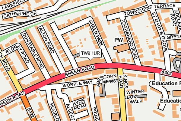 TW9 1UR map - OS OpenMap – Local (Ordnance Survey)