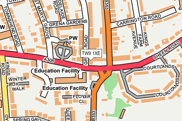 TW9 1XE map - OS OpenMap – Local (Ordnance Survey)