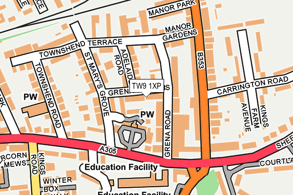 TW9 1XP map - OS OpenMap – Local (Ordnance Survey)