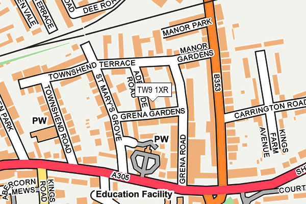 TW9 1XR map - OS OpenMap – Local (Ordnance Survey)