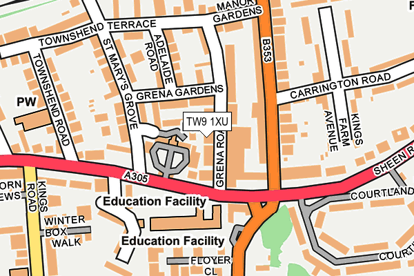 TW9 1XU map - OS OpenMap – Local (Ordnance Survey)