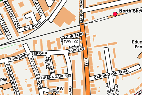 TW9 1XX map - OS OpenMap – Local (Ordnance Survey)