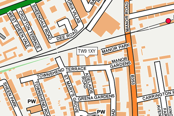 TW9 1XY map - OS OpenMap – Local (Ordnance Survey)