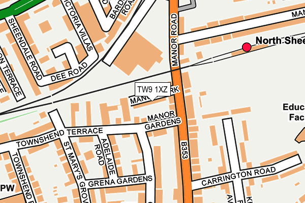 TW9 1XZ map - OS OpenMap – Local (Ordnance Survey)