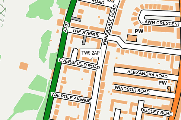 TW9 2AP map - OS OpenMap – Local (Ordnance Survey)