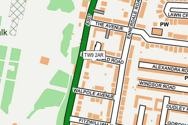 TW9 2AR map - OS OpenMap – Local (Ordnance Survey)