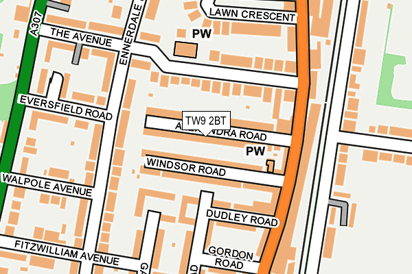 TW9 2BT map - OS OpenMap – Local (Ordnance Survey)