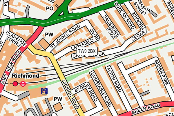 TW9 2BX map - OS OpenMap – Local (Ordnance Survey)