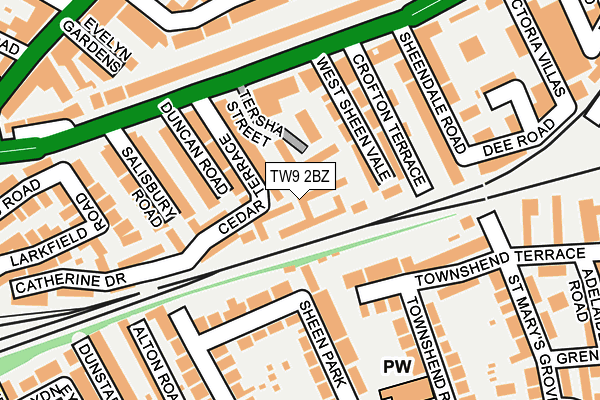 TW9 2BZ map - OS OpenMap – Local (Ordnance Survey)