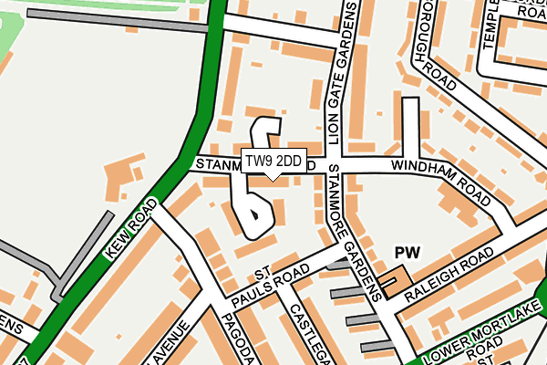TW9 2DD map - OS OpenMap – Local (Ordnance Survey)