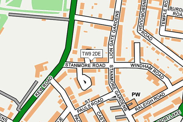 TW9 2DE map - OS OpenMap – Local (Ordnance Survey)