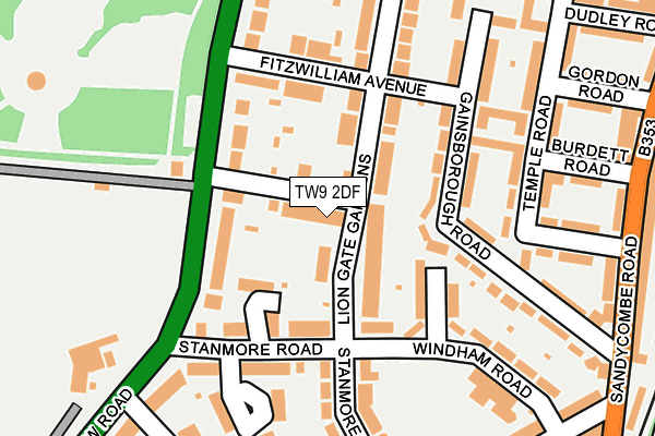 TW9 2DF map - OS OpenMap – Local (Ordnance Survey)