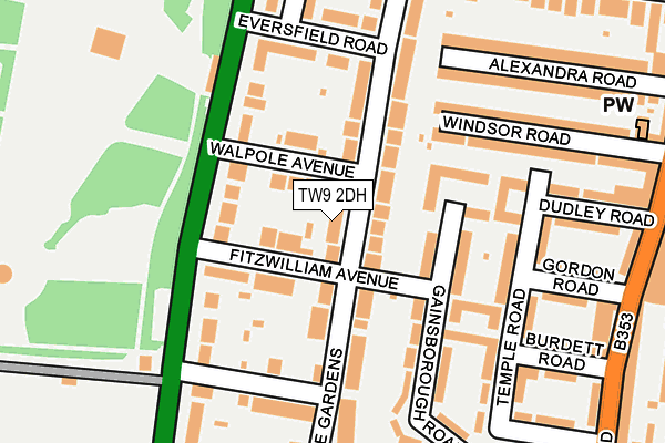 TW9 2DH map - OS OpenMap – Local (Ordnance Survey)