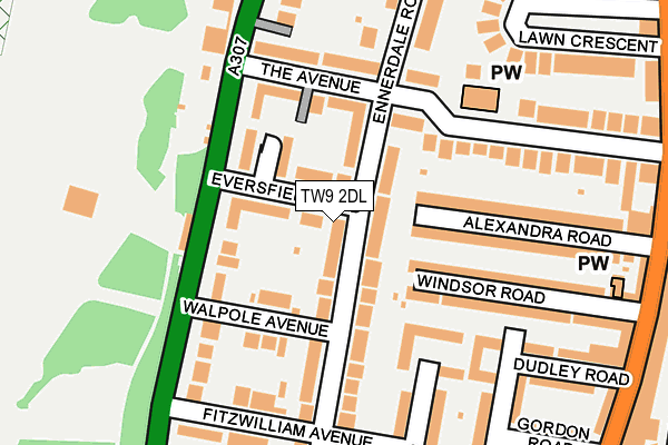 TW9 2DL map - OS OpenMap – Local (Ordnance Survey)