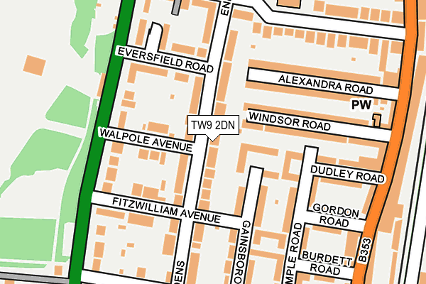 TW9 2DN map - OS OpenMap – Local (Ordnance Survey)