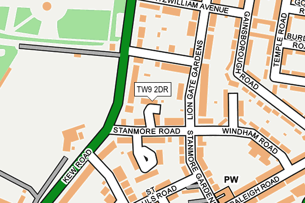 TW9 2DR map - OS OpenMap – Local (Ordnance Survey)
