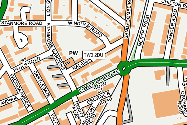 TW9 2DU map - OS OpenMap – Local (Ordnance Survey)