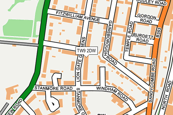 TW9 2DW map - OS OpenMap – Local (Ordnance Survey)