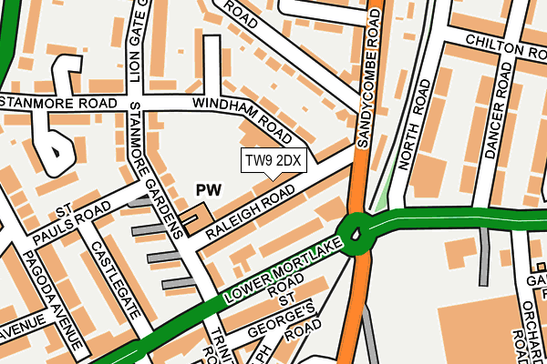 TW9 2DX map - OS OpenMap – Local (Ordnance Survey)