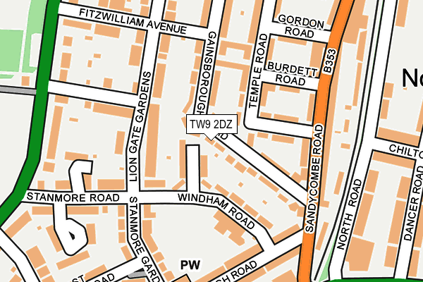 TW9 2DZ map - OS OpenMap – Local (Ordnance Survey)