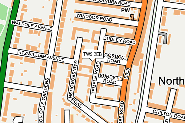 TW9 2EB map - OS OpenMap – Local (Ordnance Survey)