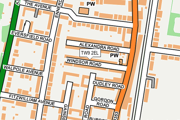TW9 2EL map - OS OpenMap – Local (Ordnance Survey)