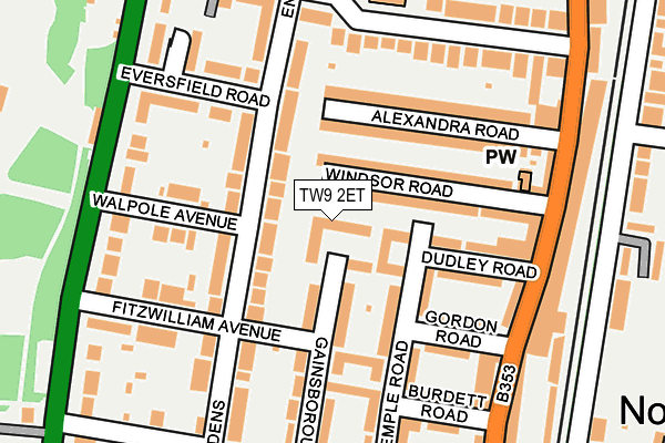 TW9 2ET map - OS OpenMap – Local (Ordnance Survey)