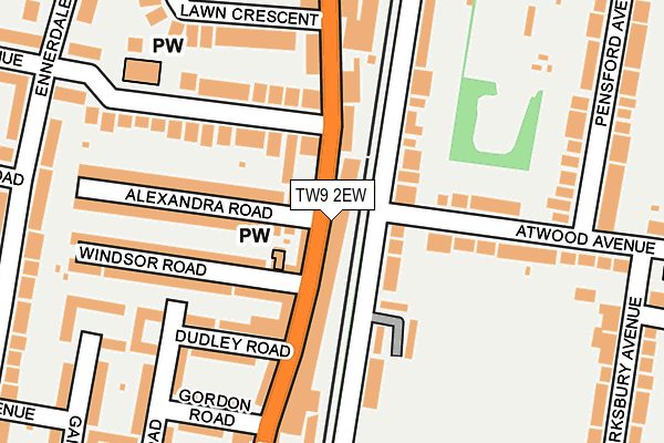 TW9 2EW map - OS OpenMap – Local (Ordnance Survey)