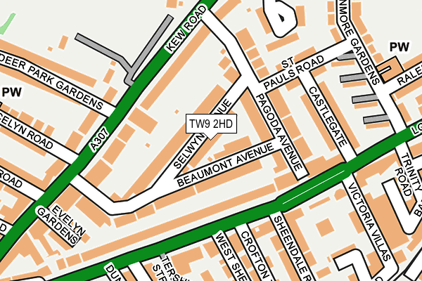 TW9 2HD map - OS OpenMap – Local (Ordnance Survey)