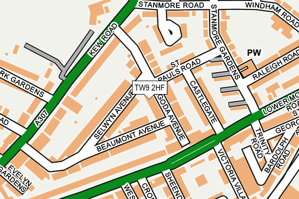 TW9 2HF map - OS OpenMap – Local (Ordnance Survey)