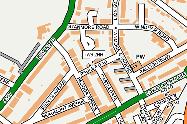 TW9 2HH map - OS OpenMap – Local (Ordnance Survey)