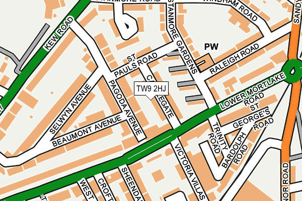 TW9 2HJ map - OS OpenMap – Local (Ordnance Survey)