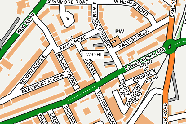 TW9 2HL map - OS OpenMap – Local (Ordnance Survey)