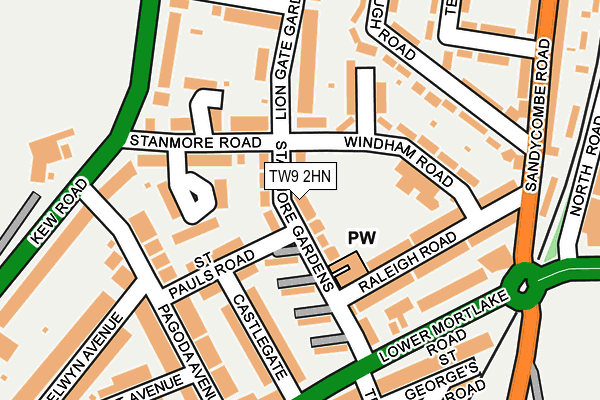 TW9 2HN map - OS OpenMap – Local (Ordnance Survey)