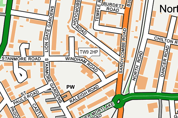 TW9 2HP map - OS OpenMap – Local (Ordnance Survey)
