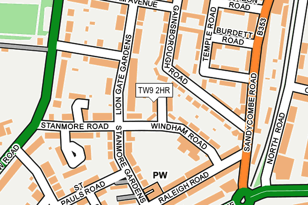 TW9 2HR map - OS OpenMap – Local (Ordnance Survey)