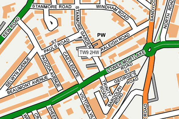 TW9 2HW map - OS OpenMap – Local (Ordnance Survey)