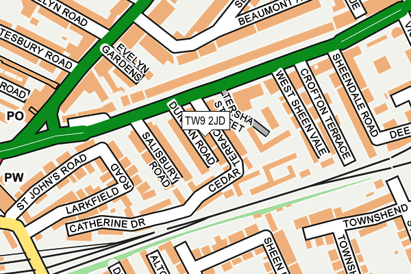 TW9 2JD map - OS OpenMap – Local (Ordnance Survey)
