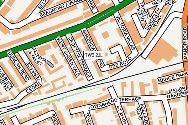 TW9 2JL map - OS OpenMap – Local (Ordnance Survey)