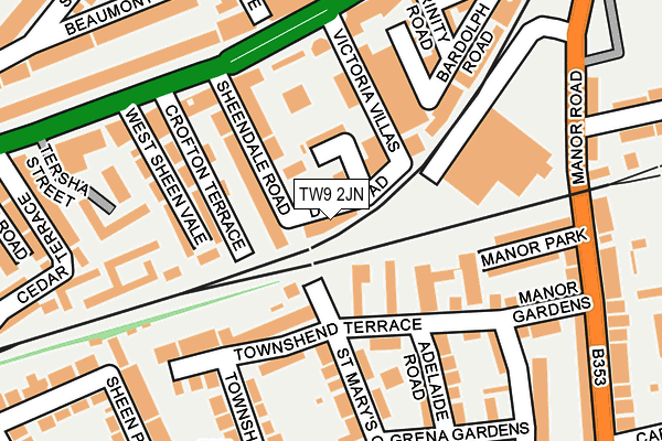 TW9 2JN map - OS OpenMap – Local (Ordnance Survey)