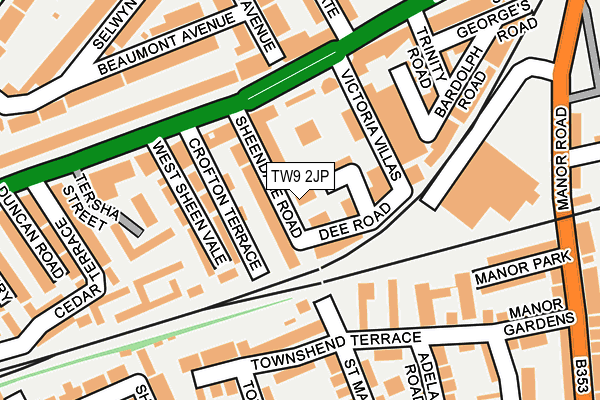 TW9 2JP map - OS OpenMap – Local (Ordnance Survey)