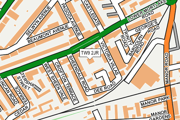 TW9 2JR map - OS OpenMap – Local (Ordnance Survey)